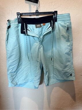Howler Brothers Aqua Swim Shorts with Navy Waistband